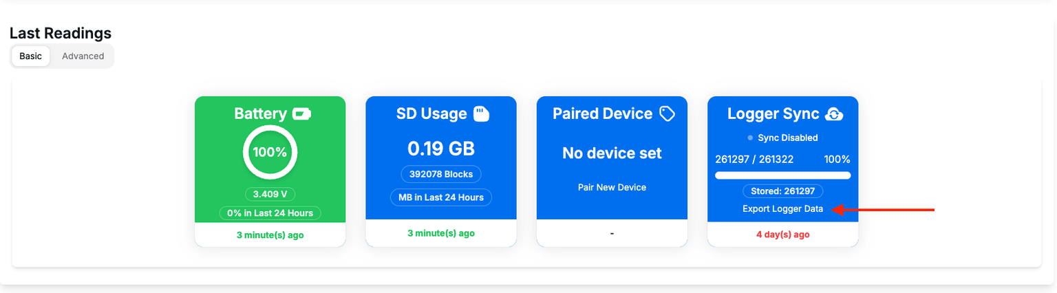 Export Logger Button