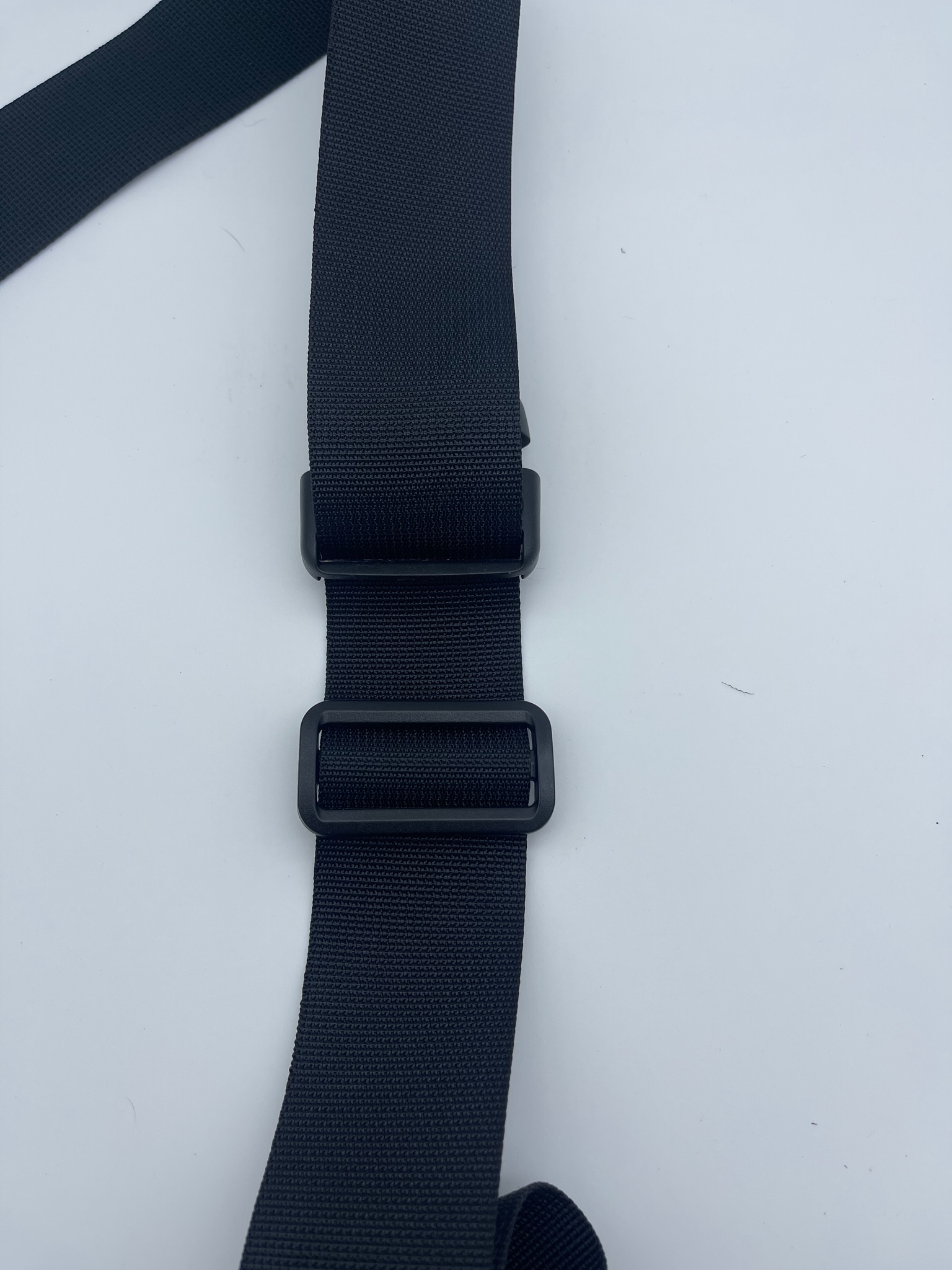 Close-up of webbing slider threading